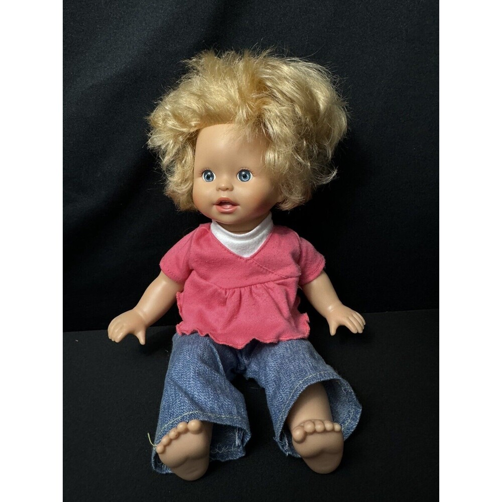 Fisher Price Doll Little mommy ~ sweet as me ~ 2007  ~ Talks WORKS Blonde Blue